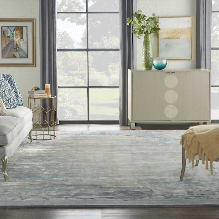 abstract blue and gray rug