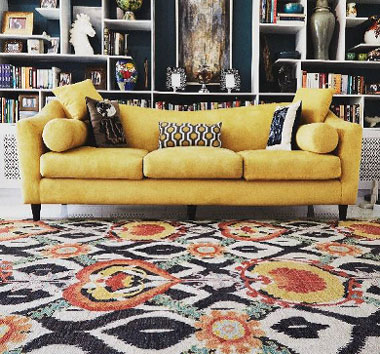 image of suzani rug in living room