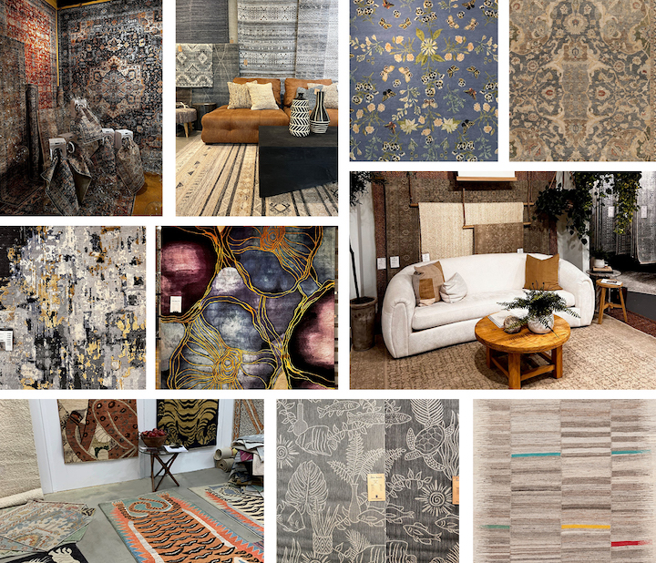 montage of rugs at high point market