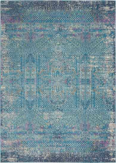 blue erased style tribal rug