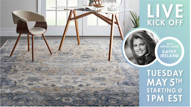 picture of Kathy Ireland and new rug