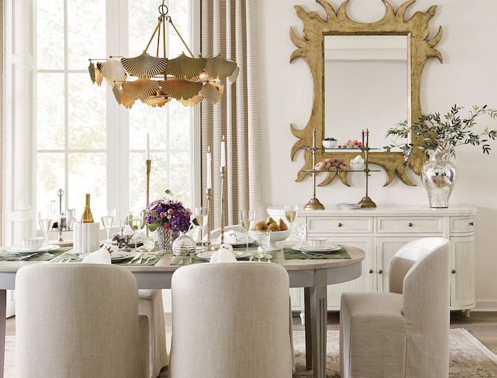 Ballard Designs whimsical transitional dining room