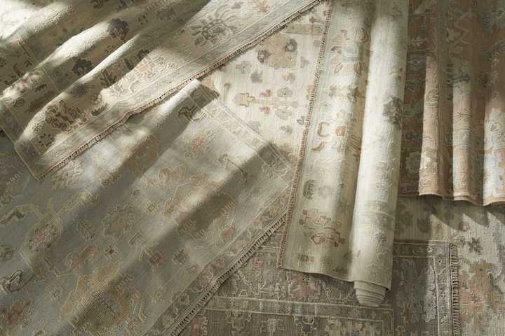 a closeup group image of Nourison's new Whisper collection rugs