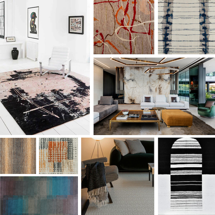 montage of contemporary rugs