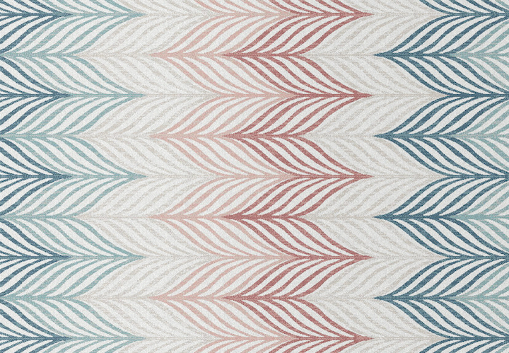 a colorful Art Deco inspired motif rug