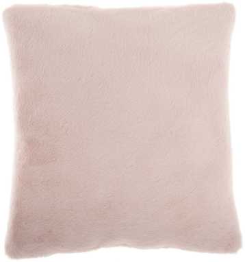 blush colored fur like accent pillow
