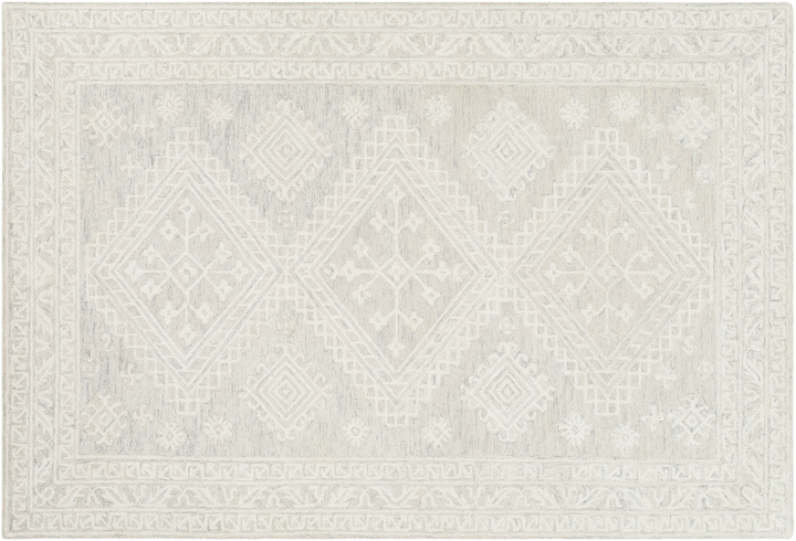 ivory tonal tribal rug