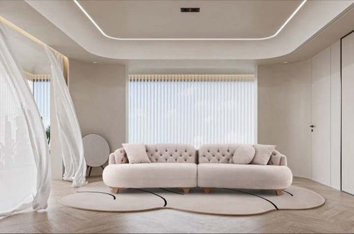Image of contemporary rounded shape sofa