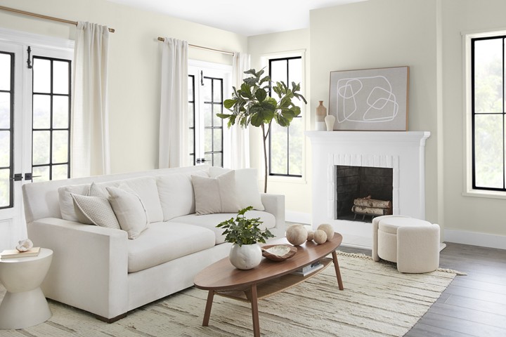 living room featuring blank canvas paint by Behr