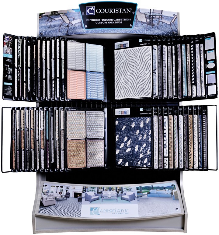 display of Couristan indoor-outdoor retail display system