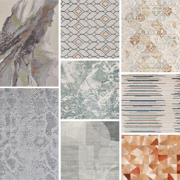 collage of area rugs