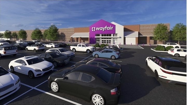 Wayfair Princeton store exterior rendering