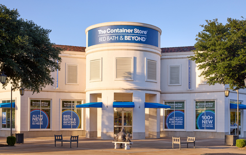 Exterior image of first The Container Store and Bed Bath & Beyond store in Fort Worth, Texas