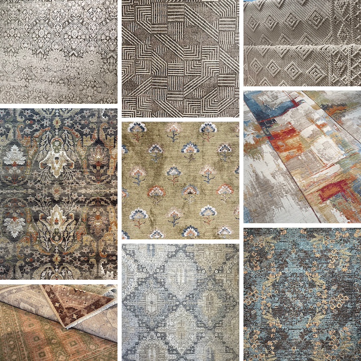 RugNews.com montage of bestselling rugs at NY Home Fashions Market