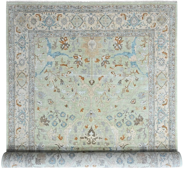 S&H Rugs SH10600 oushak rug in pistachio green