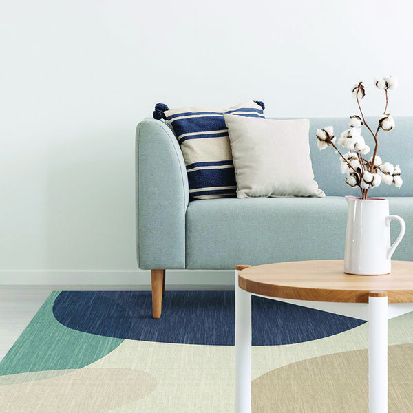 Contemporary geometric design area rug