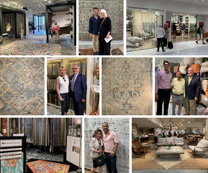 Collage of rugs buyers and showrooms
