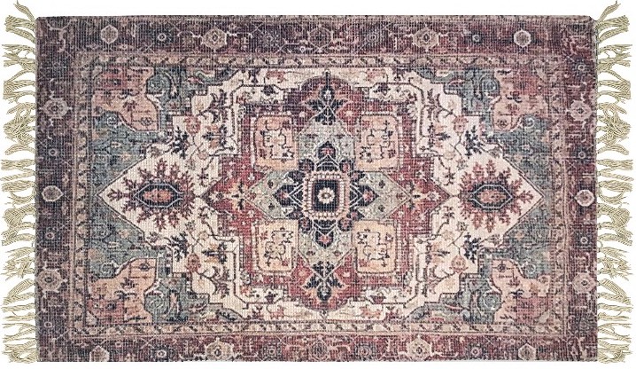 upadated medallion rug in mauve tones