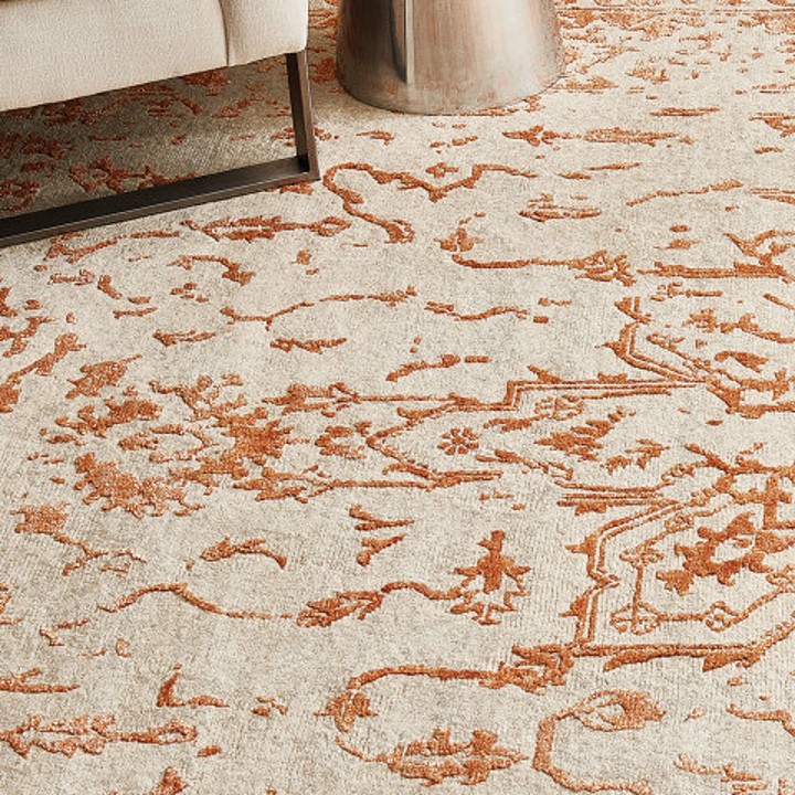 image of vintage-style Persian motif rug in rust