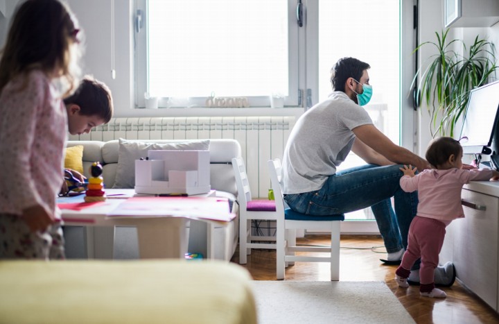 image of a family sharing a living space