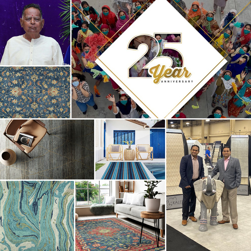 montage celebrating 25th anniversary of rug maker