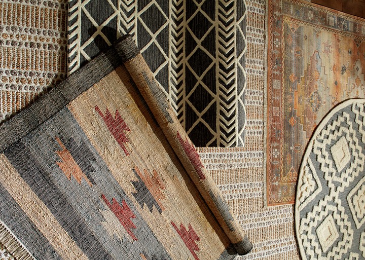 image of a group of rugs in various tribal styles