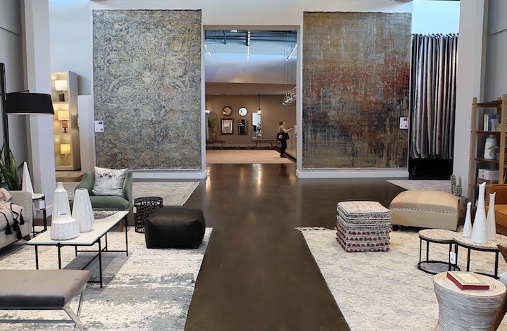 area rug showroom displays