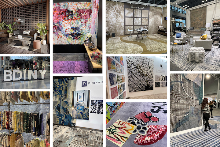 collage of area rug booths at BDNY