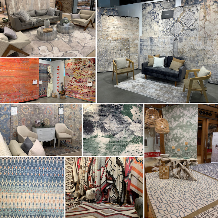 collage of area rugs