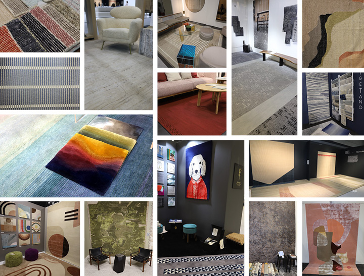 RugNews.com montage of contemporary rugs at ICFF 2022
