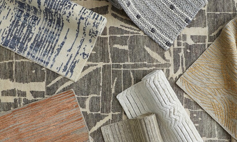 A group of contemporary area rugs by designer thom filicia