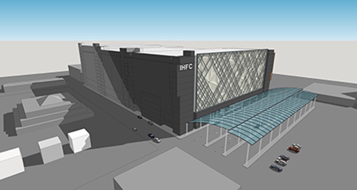 a rendering of the renovated IHFC facade
