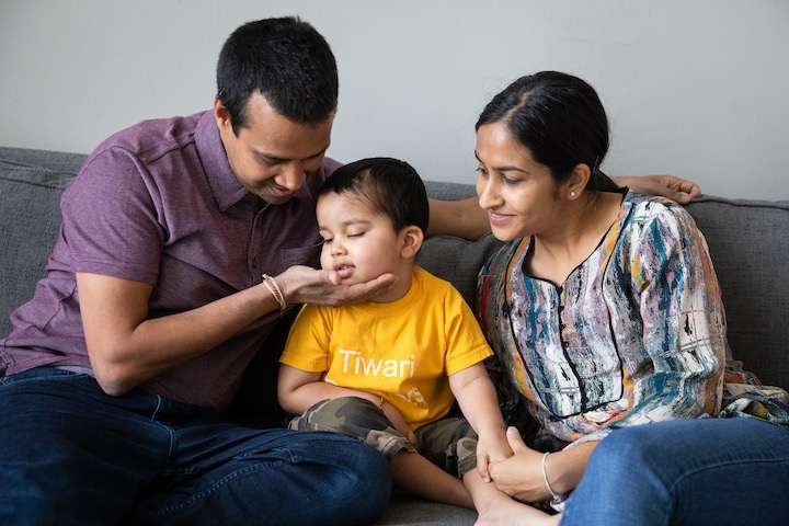 image of the Tiwari's with son Yuvaan