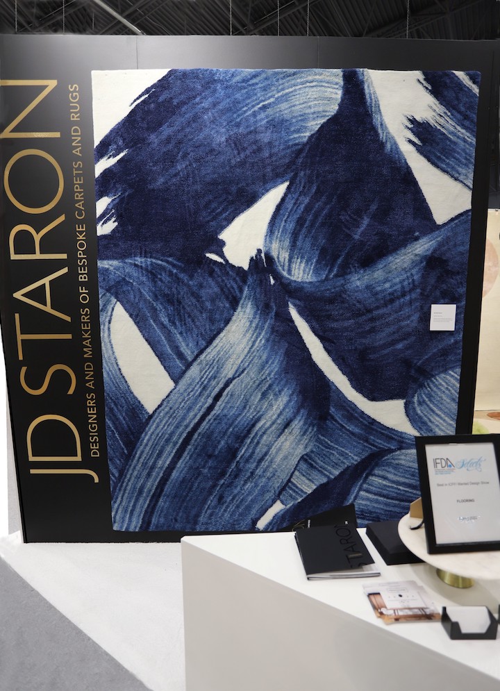 image of JD Staron blue brushstrokes rug