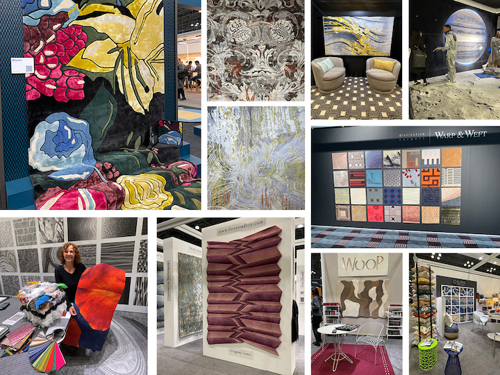 montage of rugs at boutique design NY show