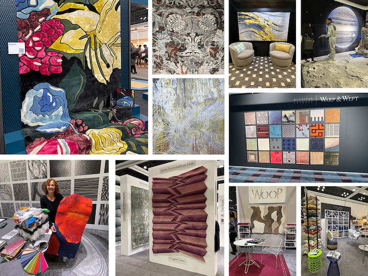 montage of rugs at boutique design NY show
