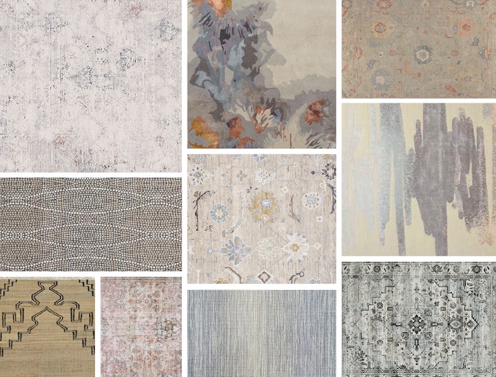 collage of various style area rugs