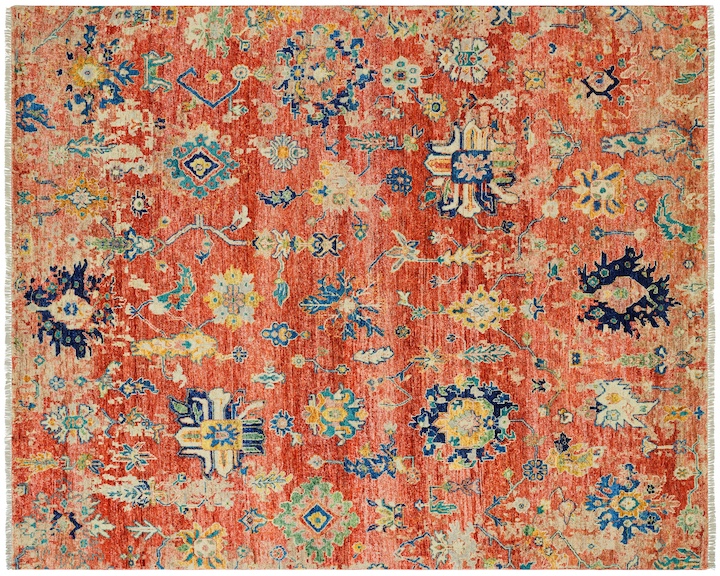 Kalaty Lima collection rust colored Oushak rug