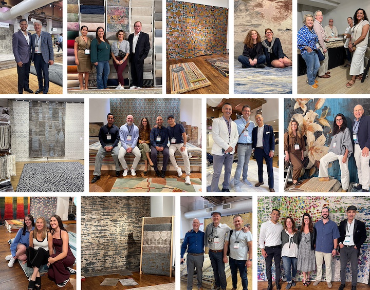 RugNews montage of buyers and rugs at CCNY 2025