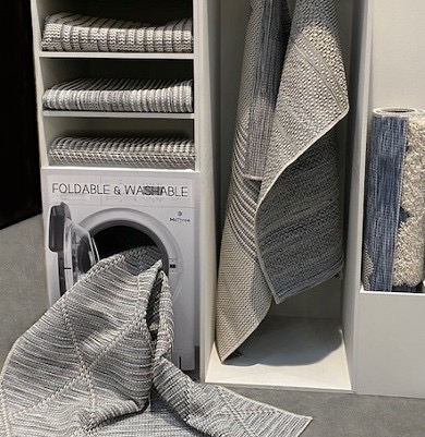 display of washable rugs