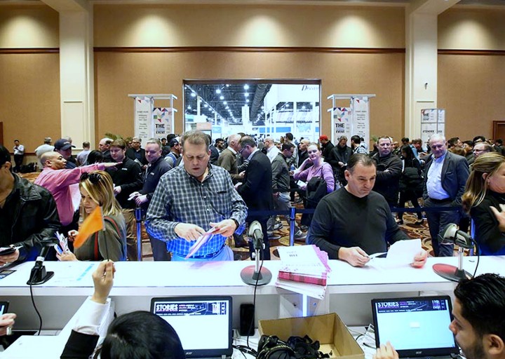 image of busy registration desk