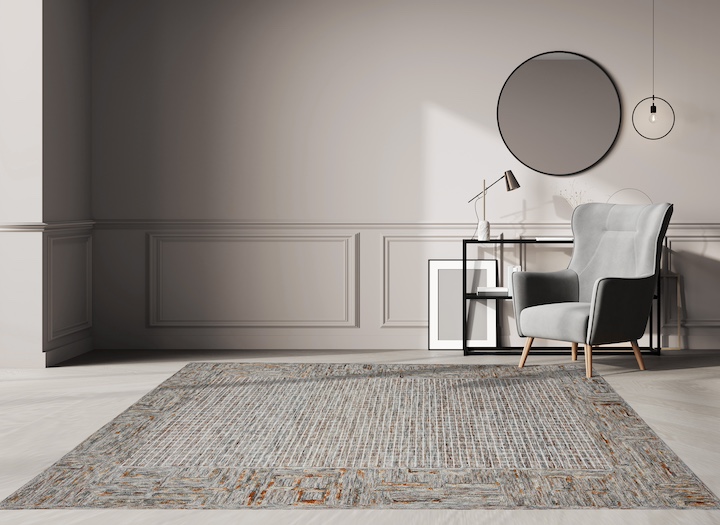 The Amer Rugs x SEALY collection contemporary geometric rug in vignette