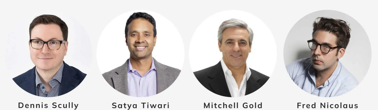 portraits of Dennis Scully, Surya's Satya Tiwari, Mitchell Gold, and BOH's Fred Nicolaus