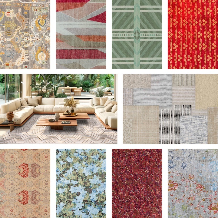 Montage of rugs heading to Cover Connect Las Vegas 2025