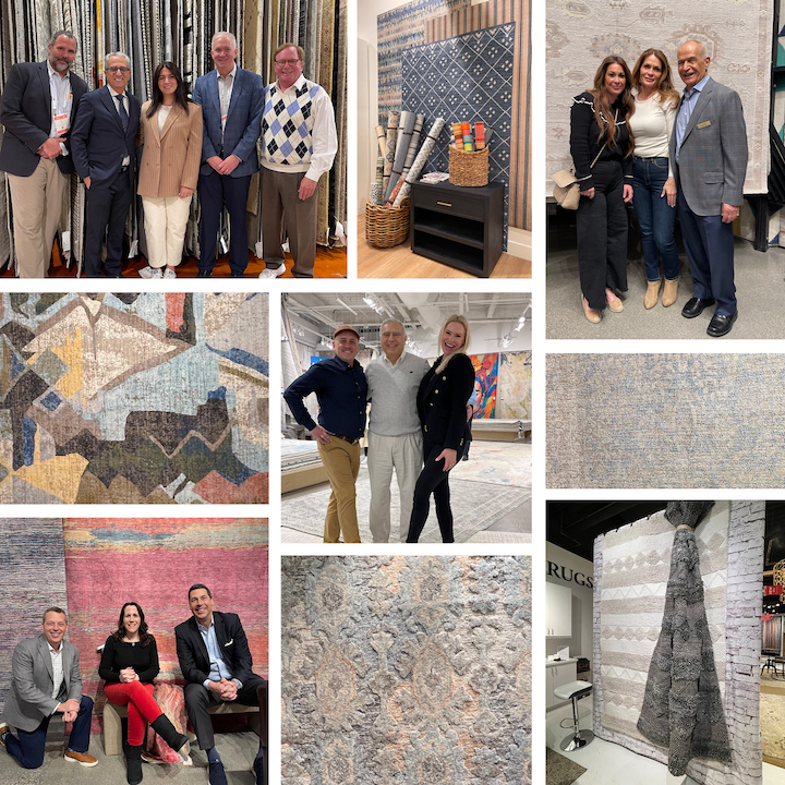 RugNews montage of retailers, designers, execs and new rugs at winter Vegas market
