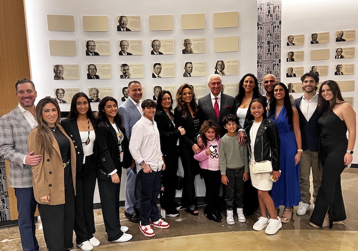 Alex Peykar surrounded by family at his Hall of Fame Pinning Ceremony