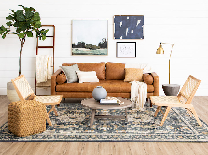 Bobby Berk's Amara rug for karastan in contemporary living room