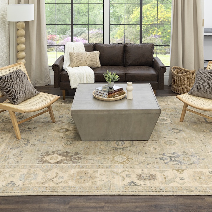 Karastan's hand-knotted Kenilworth rug in a living room scene