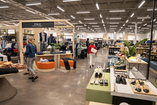 photo of the interior of Macy's new small format shows featuring footwear and fashion displays