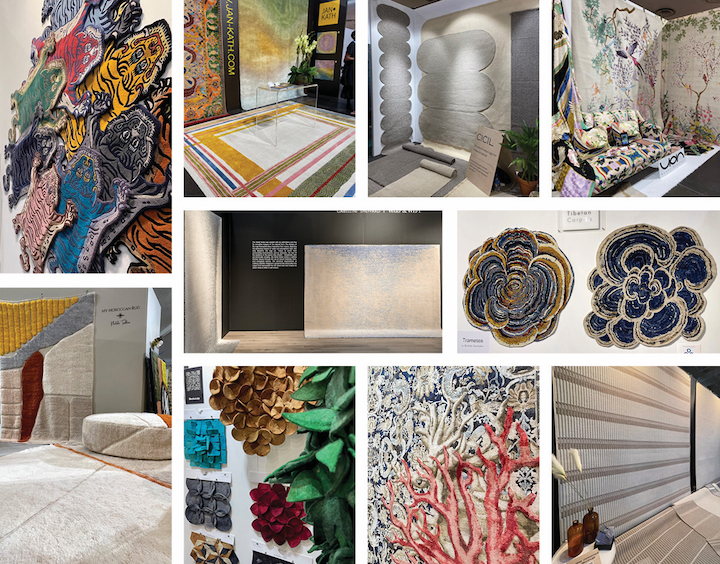 rugnewsdotcom montage of rugs at 2023 ICFF